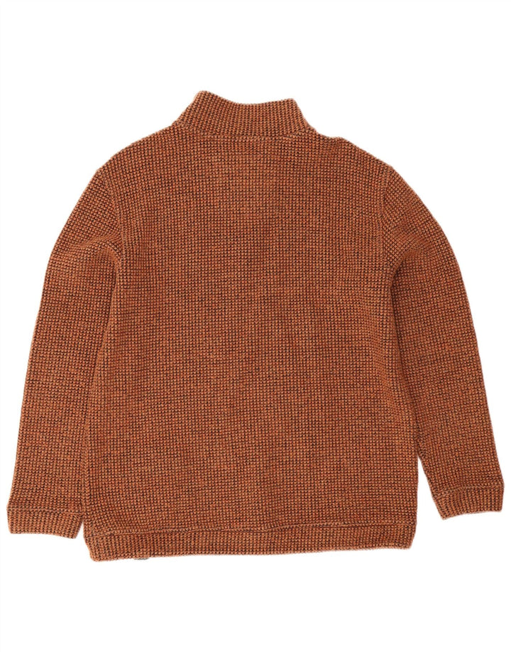 Weird Fish Mens Zip Neck Sweatshirt Jumper Medium Brown Acrylic