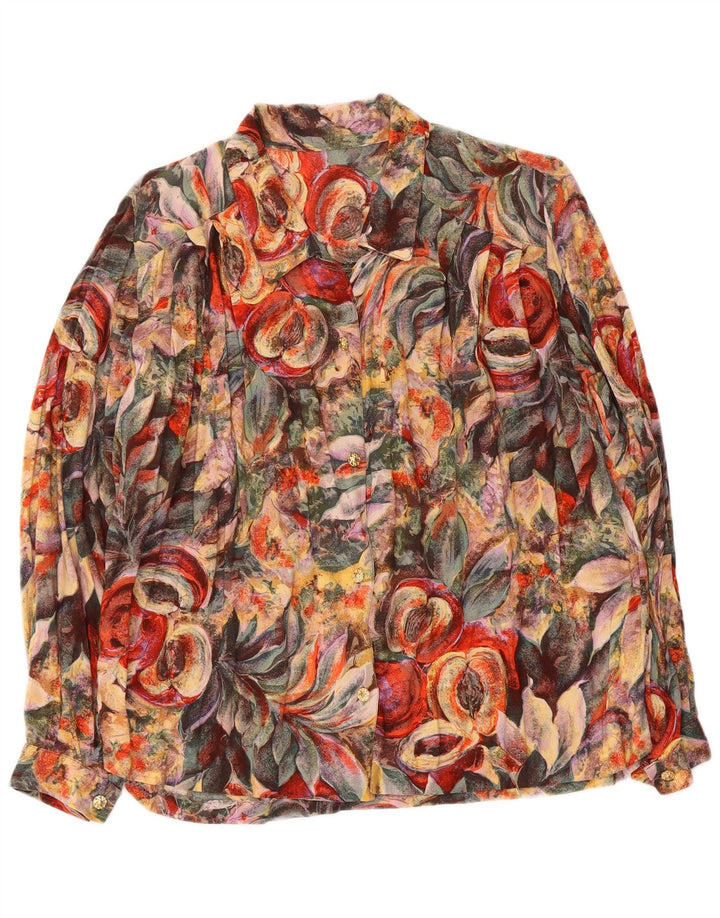 Vintage Womens Shirt Blouse UK 16 Large Multicoloured Floral