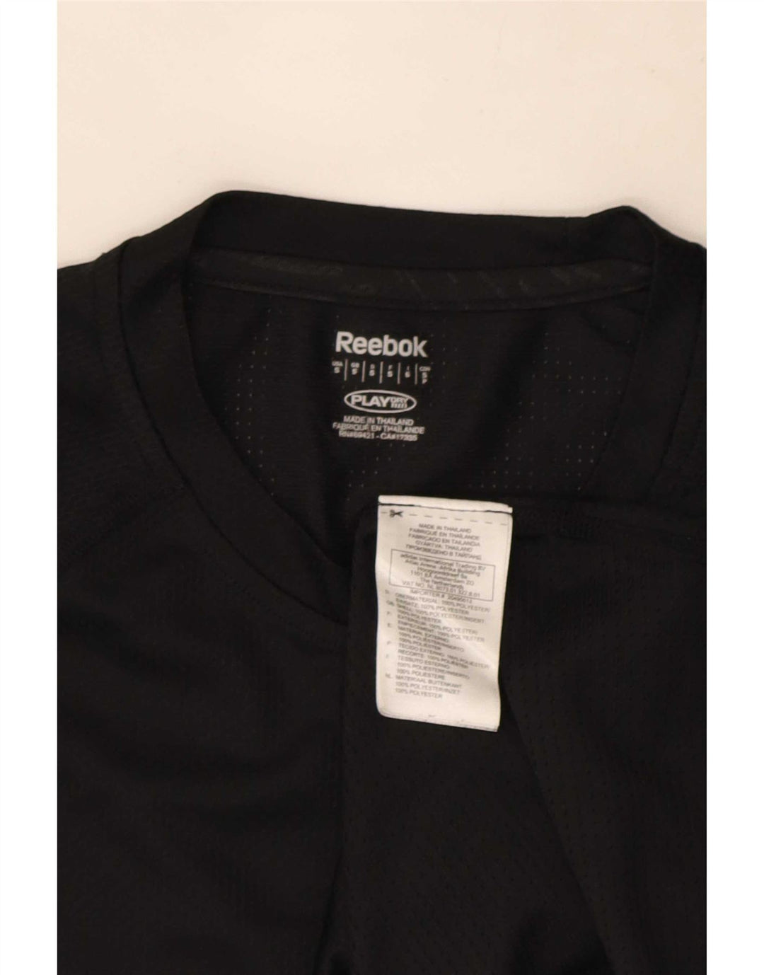 Reebok Mens T-Shirt Top Small Black Polyester