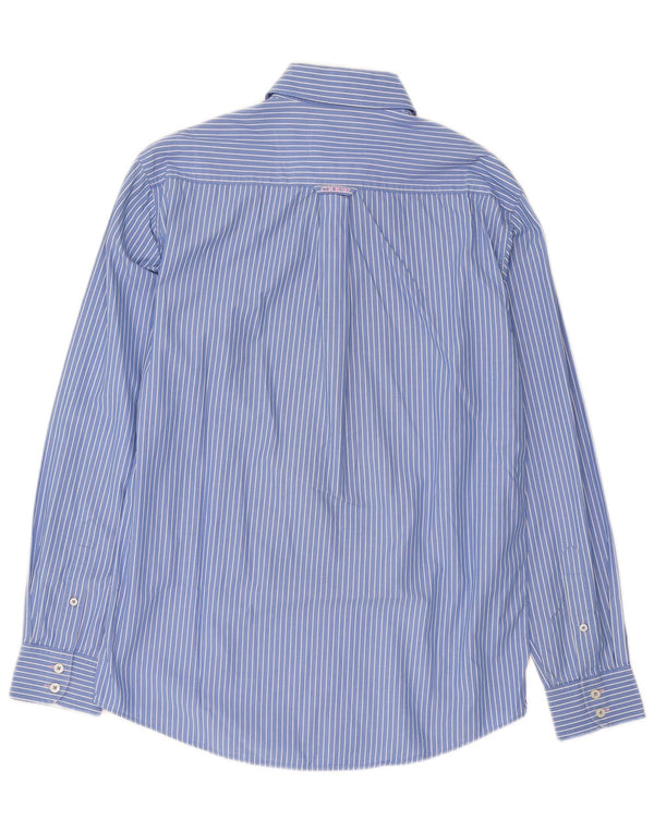 Crew Clothing Mens Shirt Medium Blue Pinstripe Cotton
