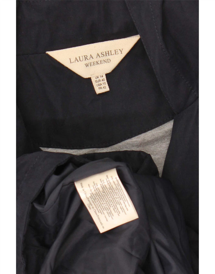 Laura Ashley Womens Weekend Hooded Rain Jacket UK 14 Large Navy Blue