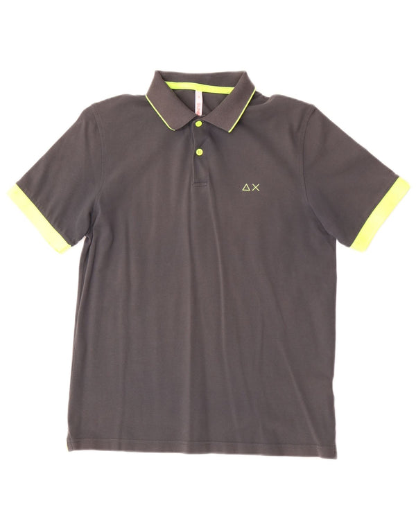 Sun68 Mens Polo Shirt Medium Grey Cotton