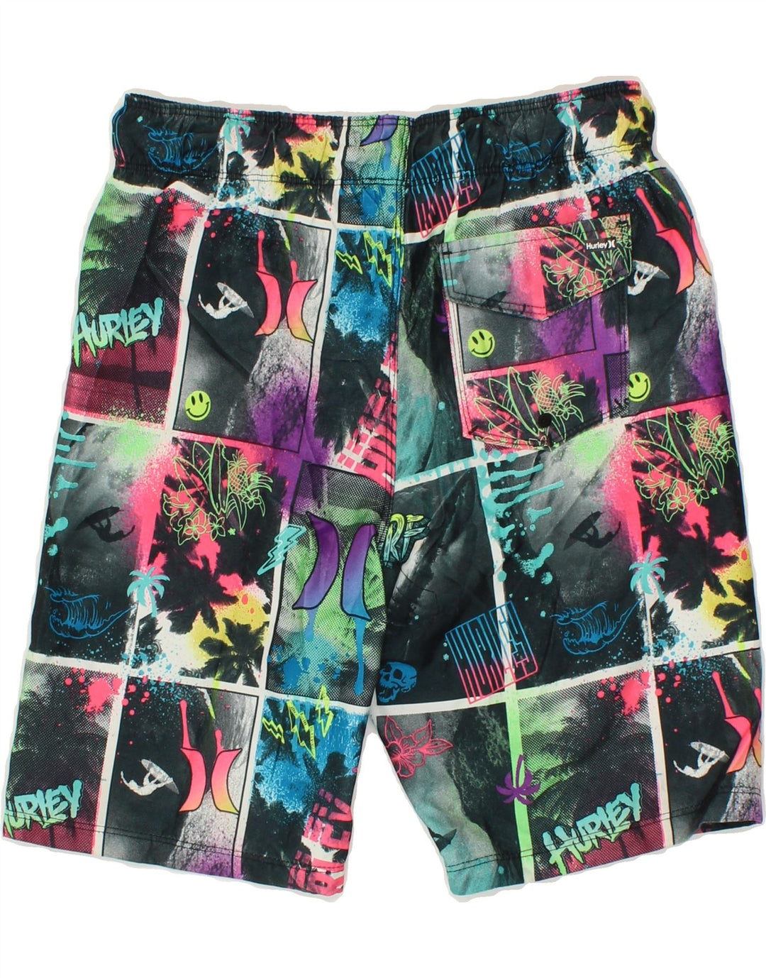 HURLEY Boys Graphic Swimming Shorts 10-11 Years Medium Multicoloured Vintage Hurley and Second-Hand Hurley from Messina Hembry 