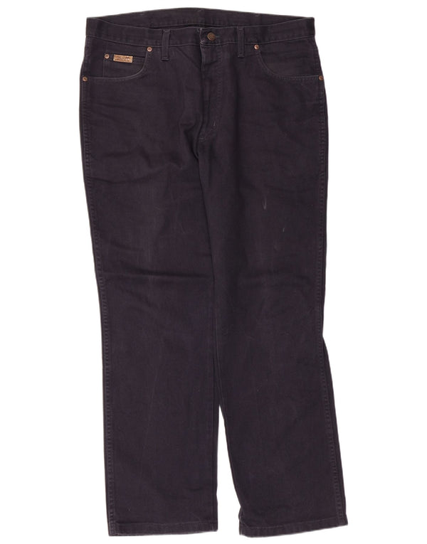 Wrangler Womens Texas Straight Casual Trousers W38 L30 Navy Blue Cotton