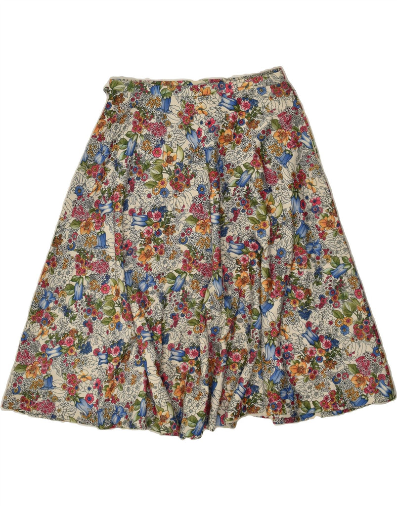 VINTAGE Womens A-Line Skirt W28 Medium Multicoloured Floral | Vintage Vintage | Thrift | Second-Hand Vintage | Used Clothing | Messina Hembry 