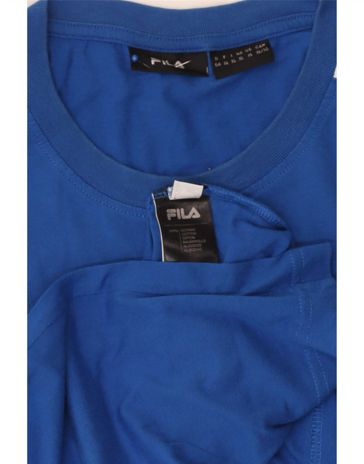 Fila Mens Regular Graphic T-Shirt Top XL Blue Cotton