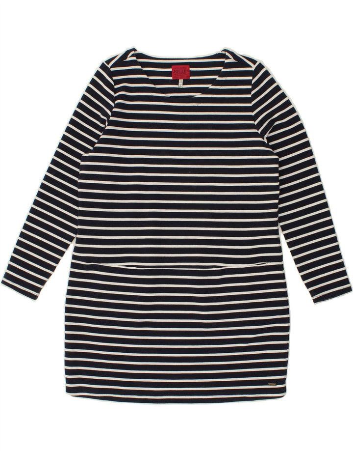 JOULES Womens Basic Dress UK 16 Large  Navy Blue Striped Polyester Vintage Joules and Second-Hand Joules from Messina Hembry 