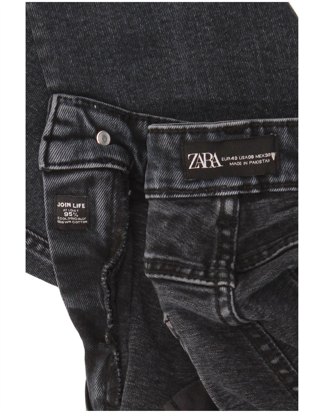 Zara Womens Cropped Jeans EU 40 Medium W30 L25 Navy Blue Cotton