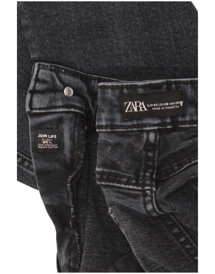 Zara Womens Cropped Jeans EU 40 Medium W30 L25 Navy Blue Cotton