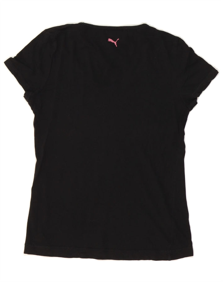 PUMA Womens Graphic T-Shirt Top UK 12 Medium Black Vintage Puma and Second-Hand Puma from Messina Hembry 