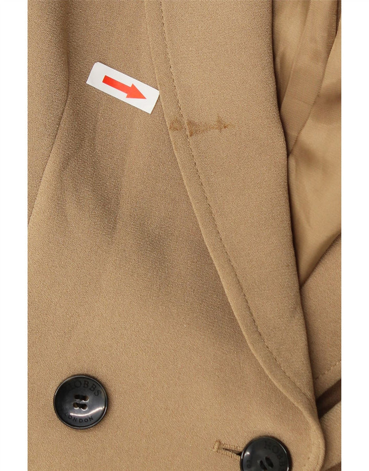 Hobbs Womens Double Breasted Blazer Jacket UK 10 Small  Beige Triacetate