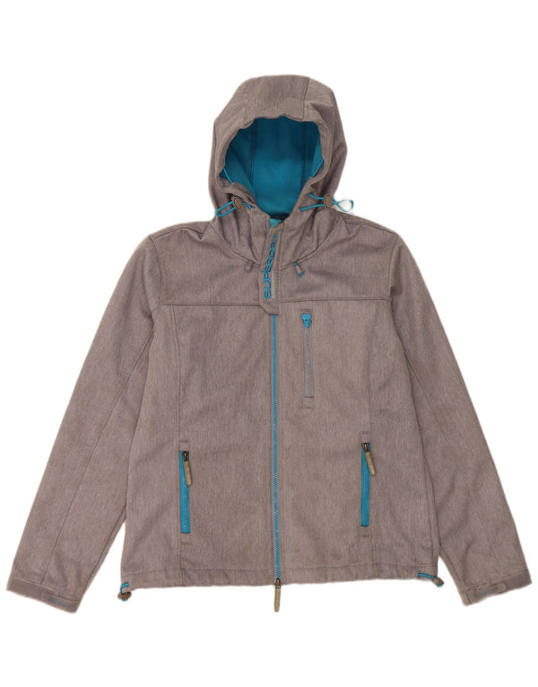 SUPERDRY Mens The Windtrekker Hooded Windbreaker Jacket UK 42 XL Grey
