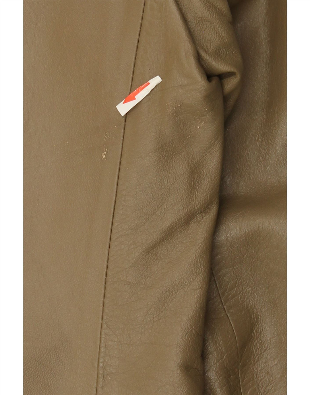 Vintage Womens Oversized Leather Jacket IT 38 XS Khaki Leather