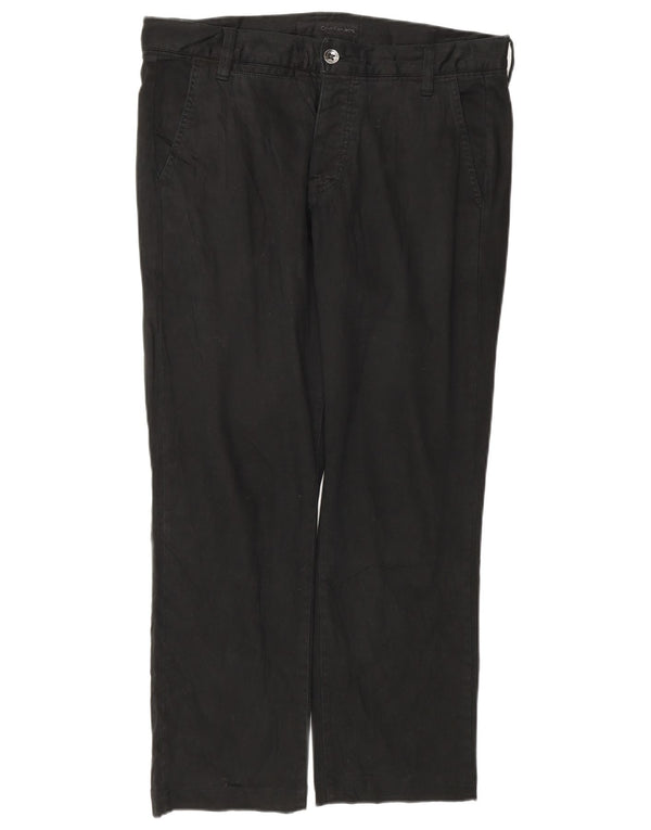 Calvin Klein Womens Straight Chino Trousers W32 L26 Black