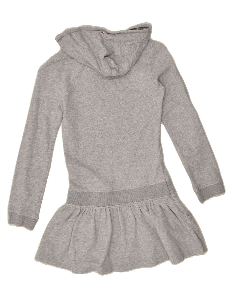 TOMMY HILFIGER Girls Hooded Jumper Dress 7-8 Years Grey Cotton | Vintage Tommy Hilfiger | Thrift | Second-Hand Tommy Hilfiger | Used Clothing | Messina Hembry 