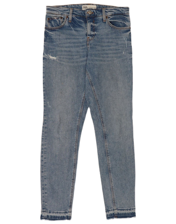 Zara Womens Distressed Skinny Jeans EU 36 XS W26 L28 Blue Cotton