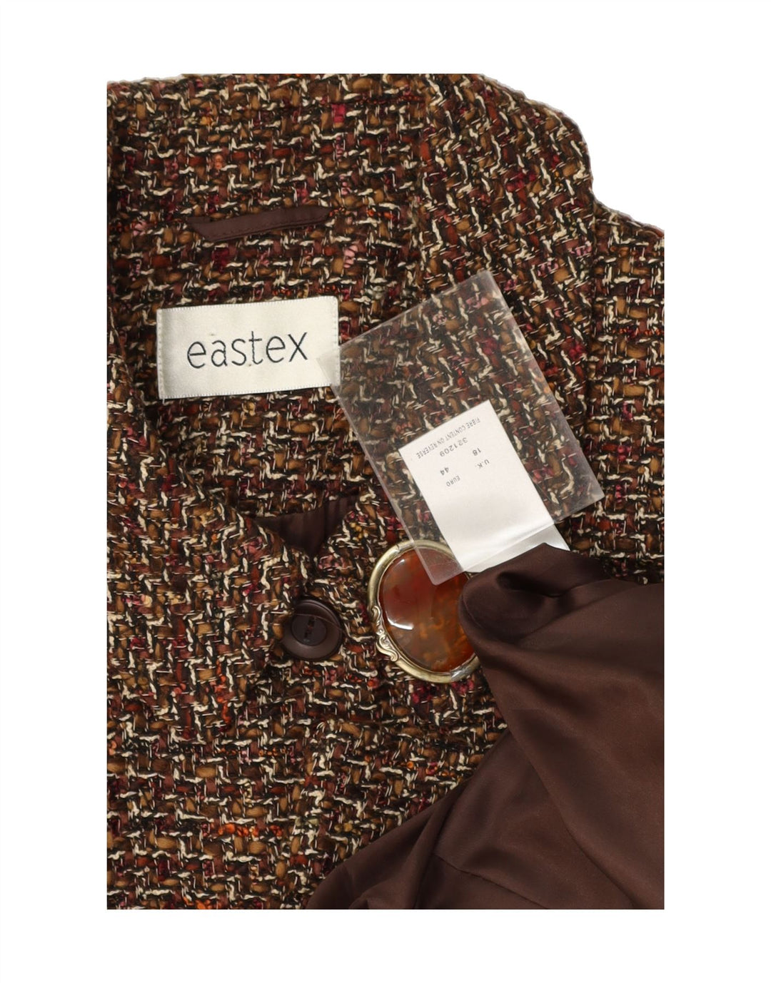 EASTEX Womens 4 Button Blazer Jacket UK 18 XL Brown Acrylic Vintage Eastex and Second-Hand Eastex from Messina Hembry 