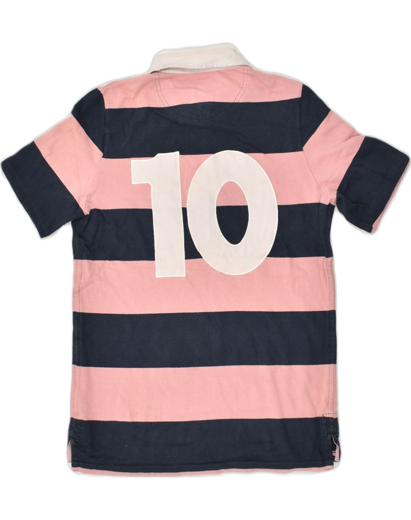 JACK WILLS Womens Polo Shirt UK 12 Medium  Pink Striped Cotton | Vintage Jack Wills | Thrift | Second-Hand Jack Wills | Used Clothing | Messina Hembry 