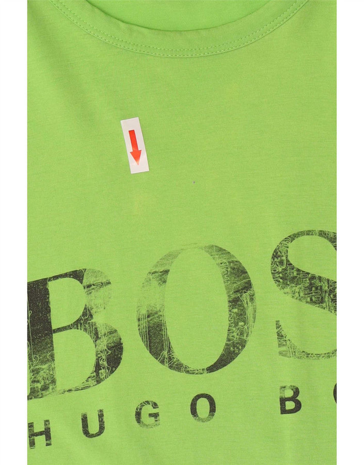 Hugo Boss Mens Regular Fit Graphic T-Shirt Top Medium Green Cotton