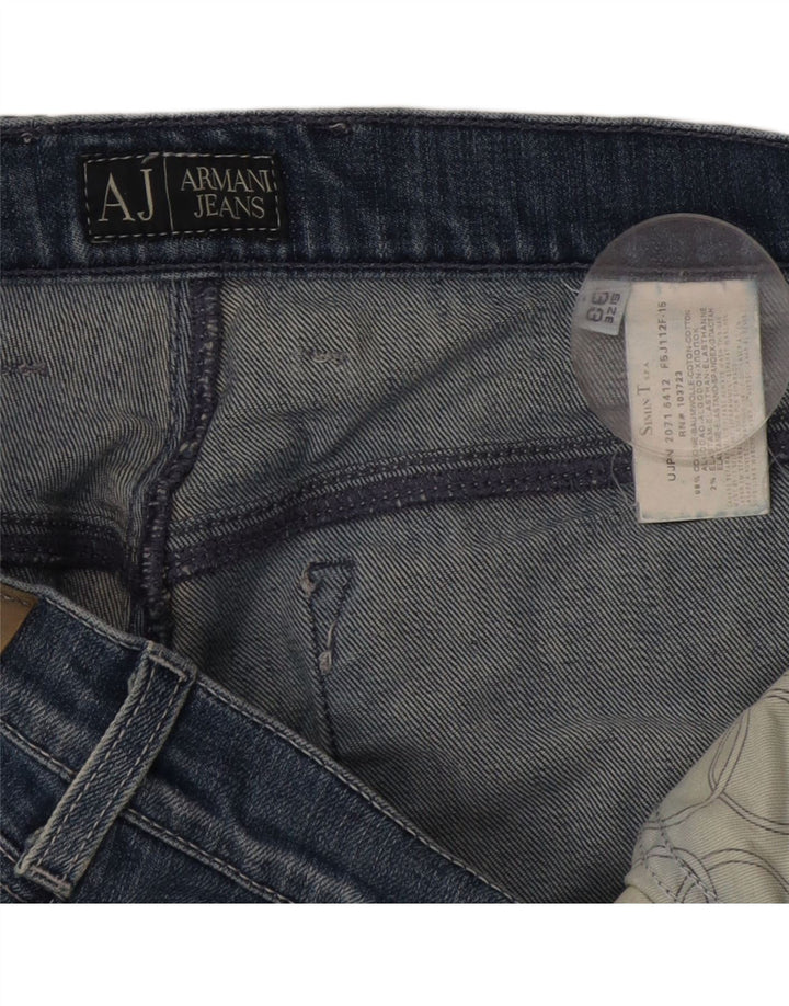 Armani Mens Straight Jeans W33 L35 Blue Cotton