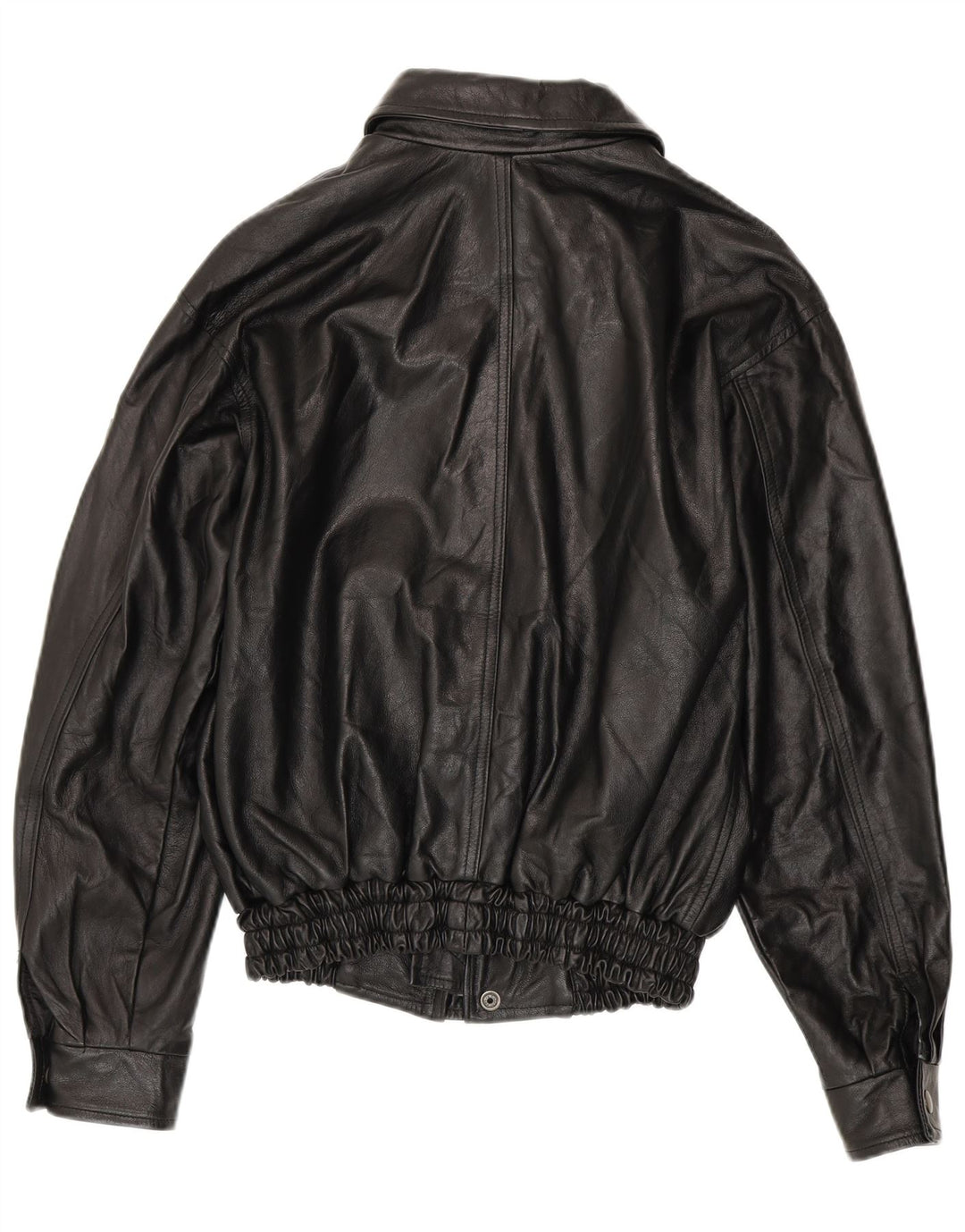 VINTAGE Mens Leather Jacket UK 36 Small Black Leather