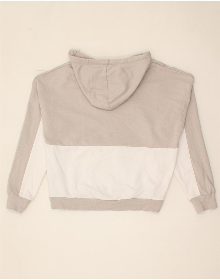 UNDER ARMOUR Womens Oversized Hoodie Jumper UK 10 Small Grey Colourblock Vintage Under Armour and Second-Hand Under Armour from Messina Hembry 