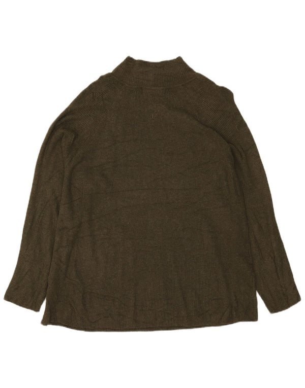 Marks & Spencer Womens Turtle Neck Jumper Sweater UK 20 2XL Khaki Viscose