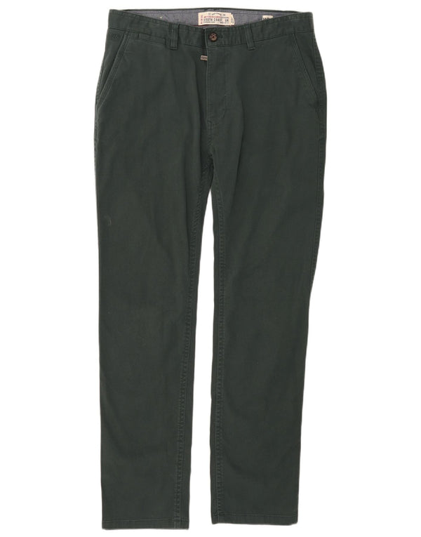 Fat Face Mens Straight Regular Chino Trousers W34 L30 Green Cotton
