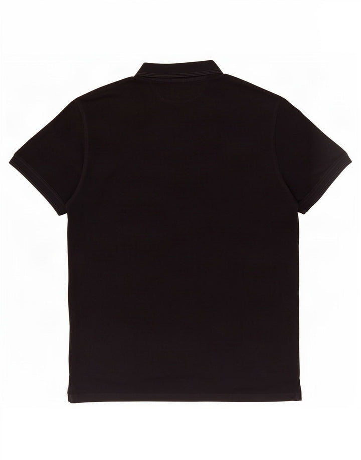 Massimo Dutti Mens Polo Shirt XL Black Cotton