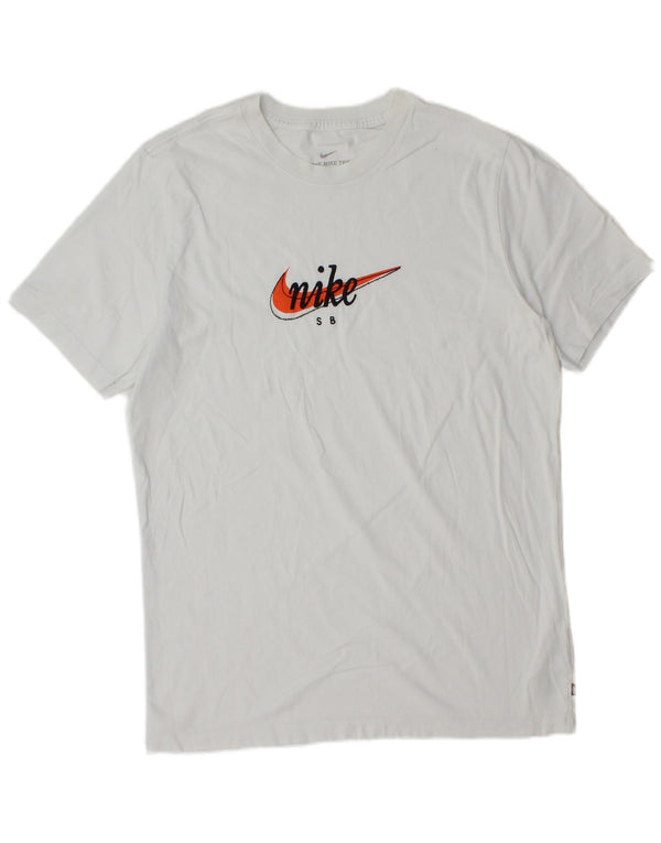 Nike Mens Graphic T-Shirt Top Medium White Cotton