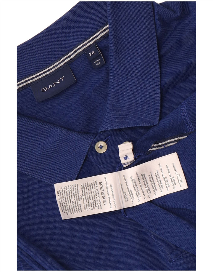 Gant Mens Polo Shirt 2XL Blue Cotton