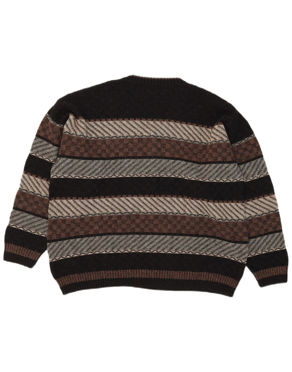 Demiro Mens V-Neck Jumper Sweater IT 54 XL Multicoloured Geometric Wool