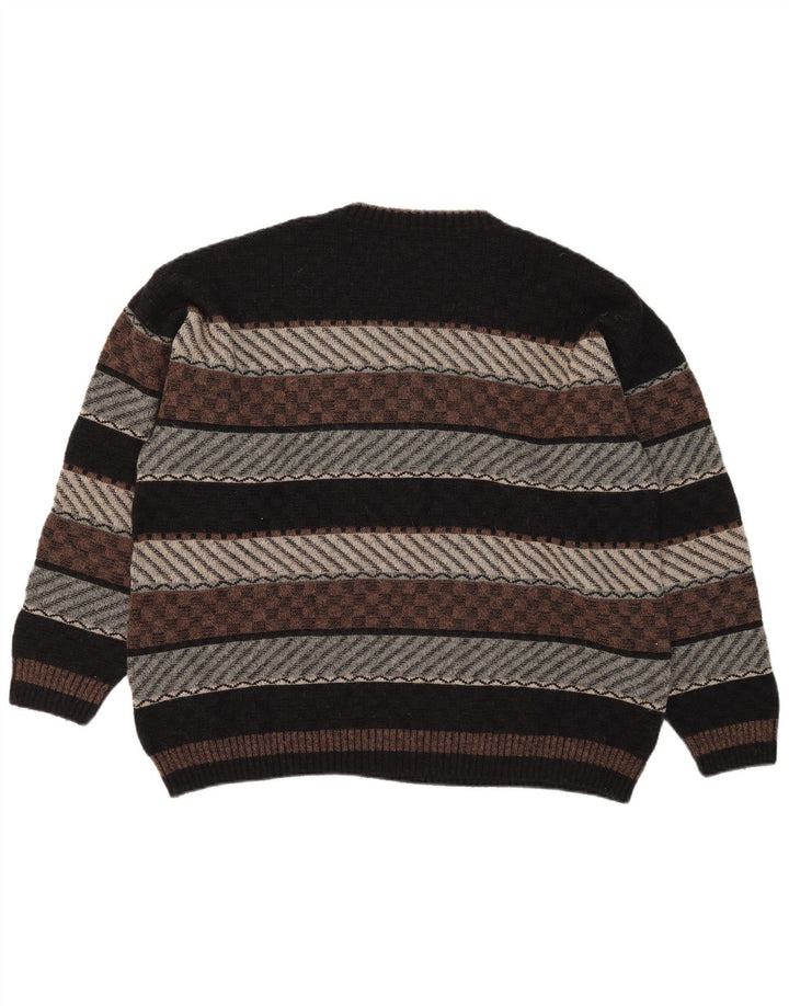Demiro Mens V-Neck Jumper Sweater IT 54 XL Multicoloured Geometric Wool