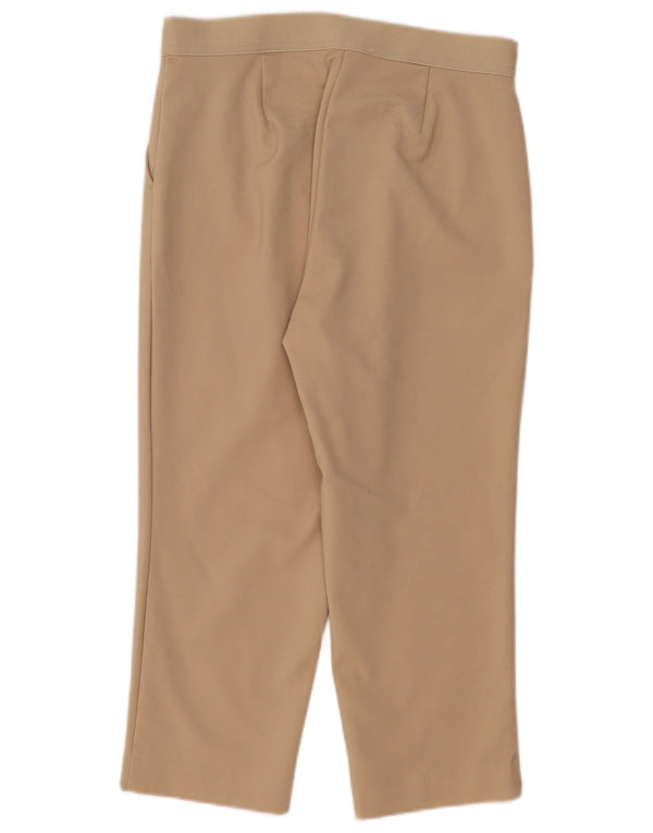 Marks & Spencer Womens High Waist Capri Trousers UK 12 Medium W32 L23 Beige