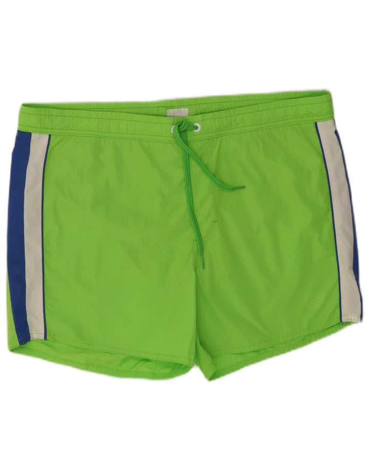 Arena Mens Swimming Shorts Medium Green Colourblock Polyester