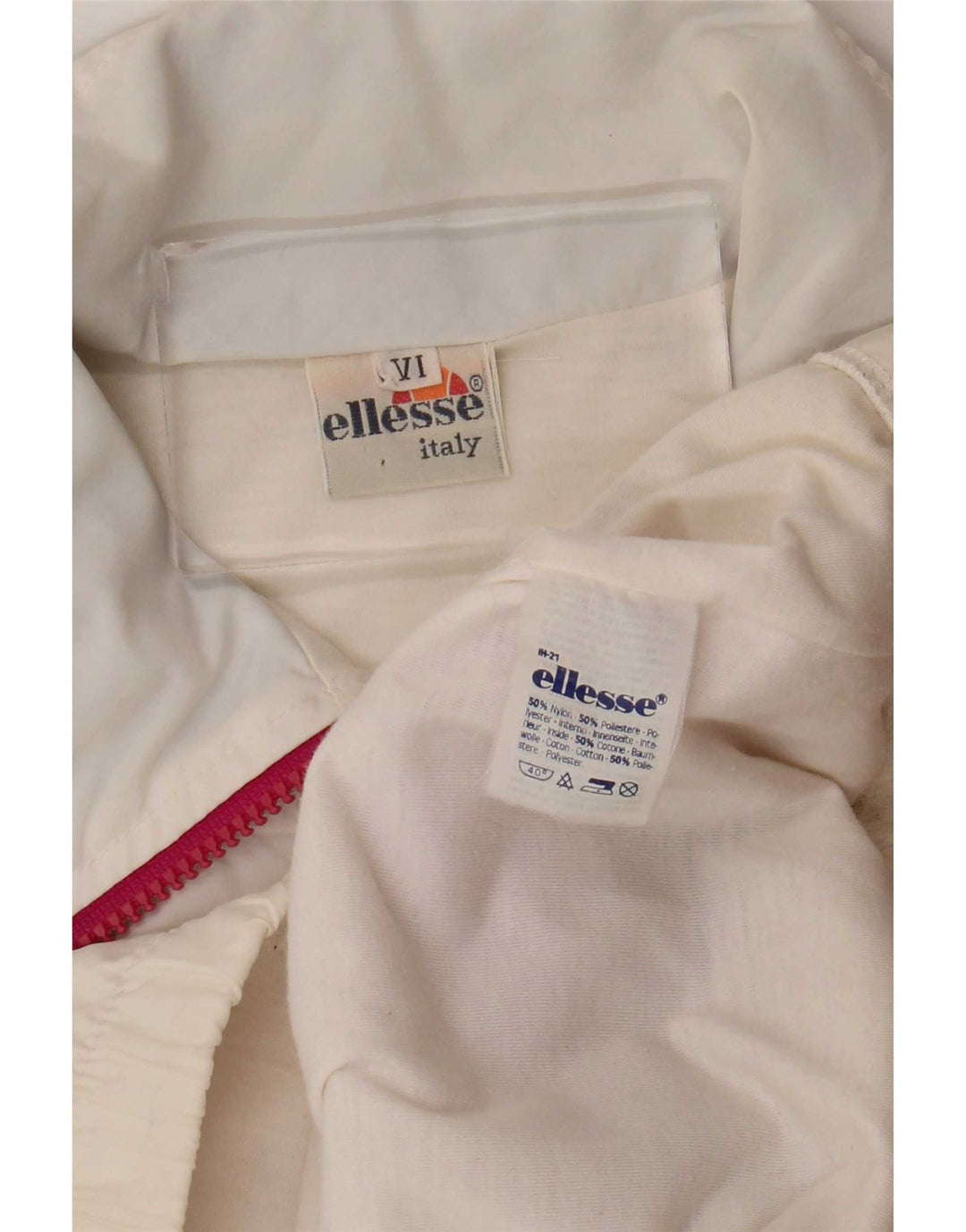 Ellesse Womens Tracksuit Top Jacket UK 14 Medium White Colourblock Nylon