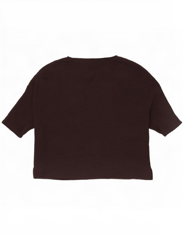 Marks & Spencer Womens Blouse Top UK 22 3XL Brown Polyester