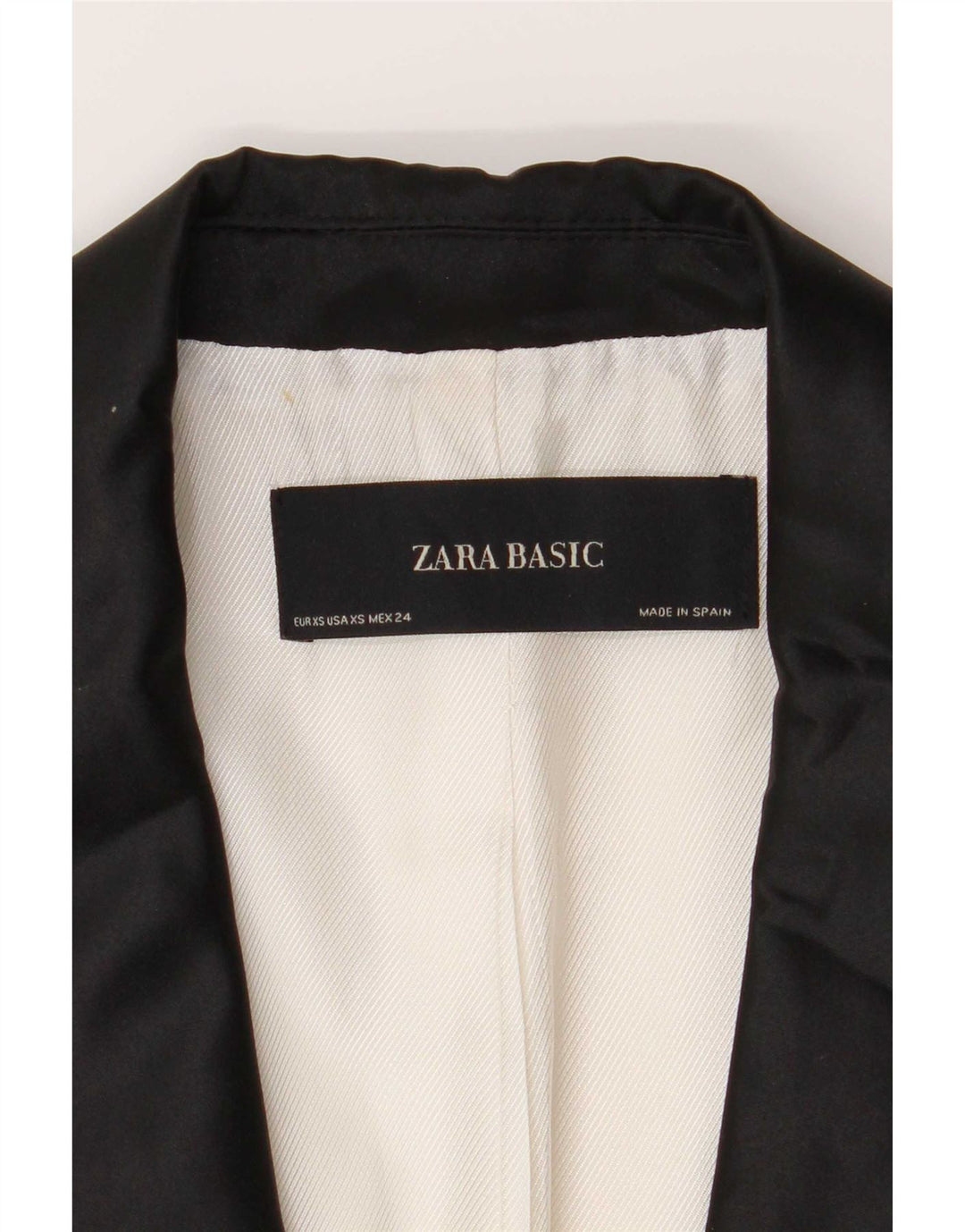 Zara Womens 2 Button Blazer Jacket UK 6 XS White Colourblock Polyester