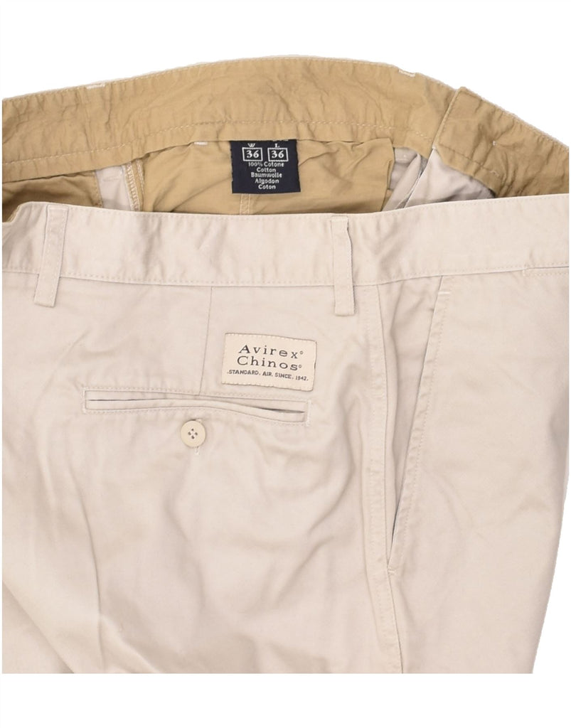 AVIREX Mens Slim Chino Trousers W36 L36 Beige Cotton | Vintage Avirex | Thrift | Second-Hand Avirex | Used Clothing | Messina Hembry 