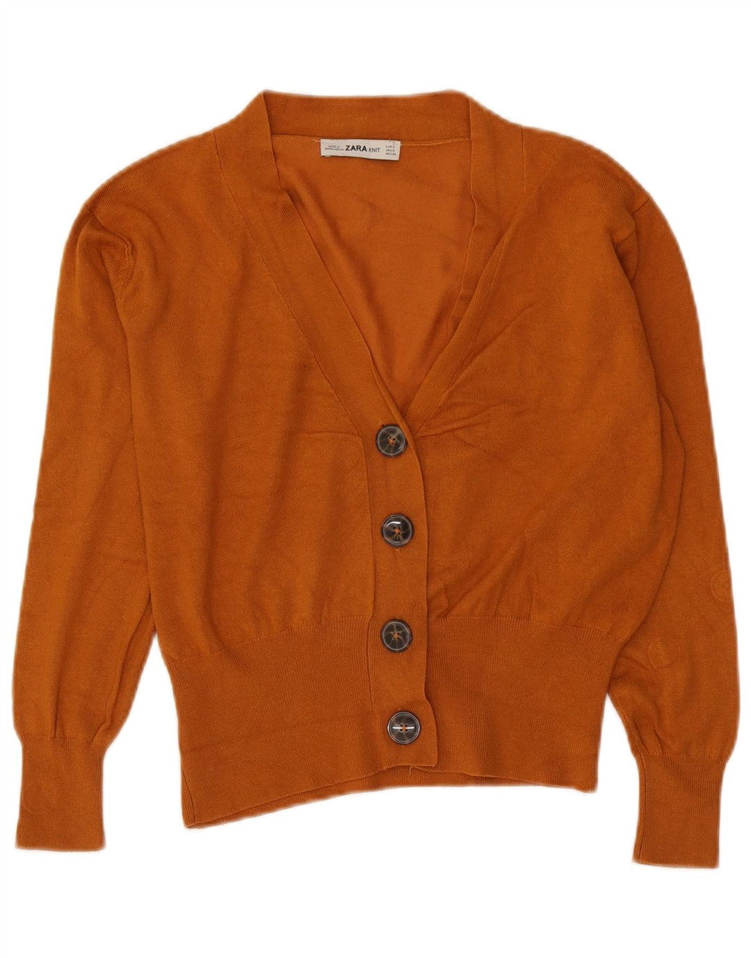 Zara Womens Cardigan Sweater UK 14 Medium Brown Viscose