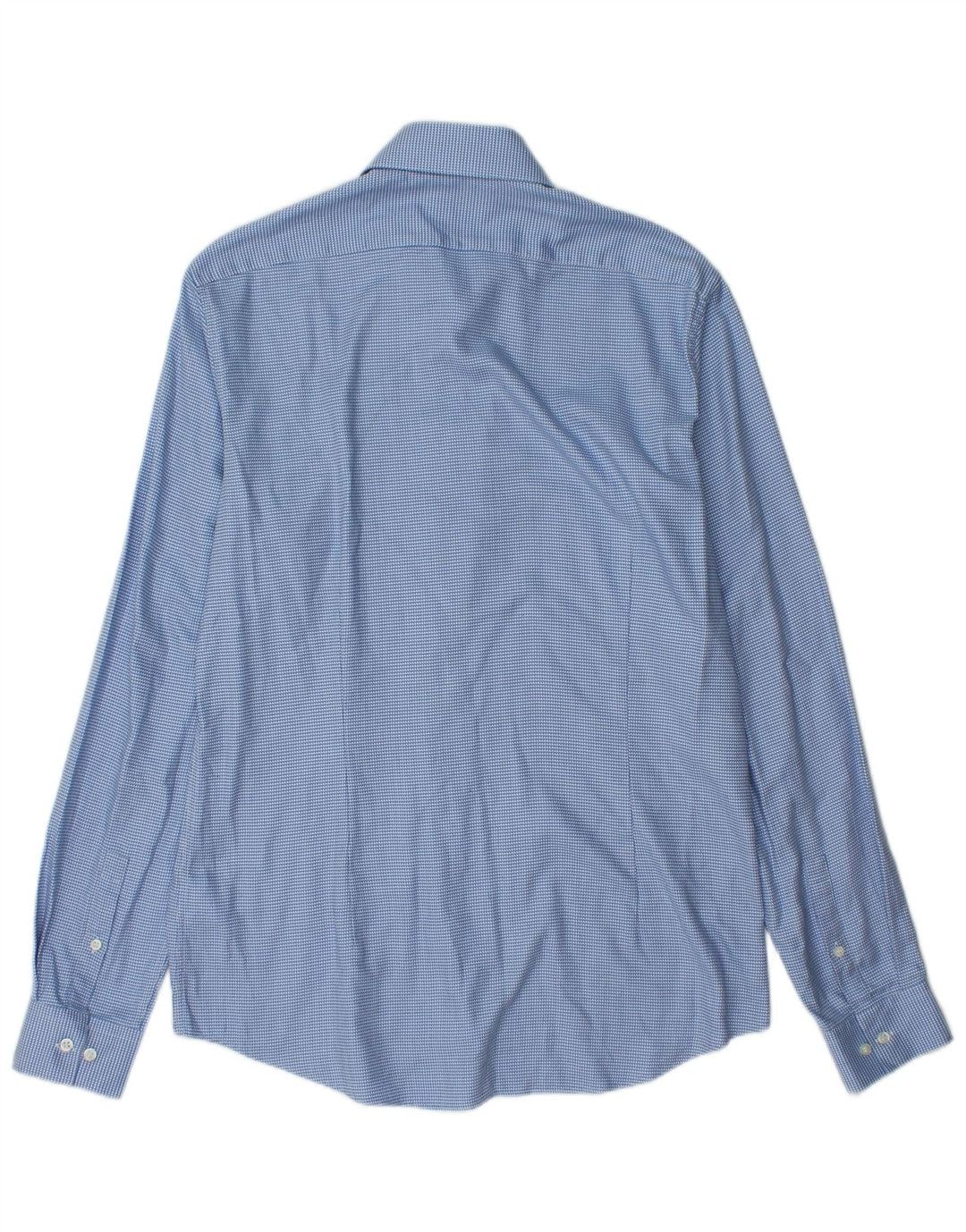 Calvin Klein Mens Slim Fit Shirt Size 40 15 3/4 Medium Blue Geometric