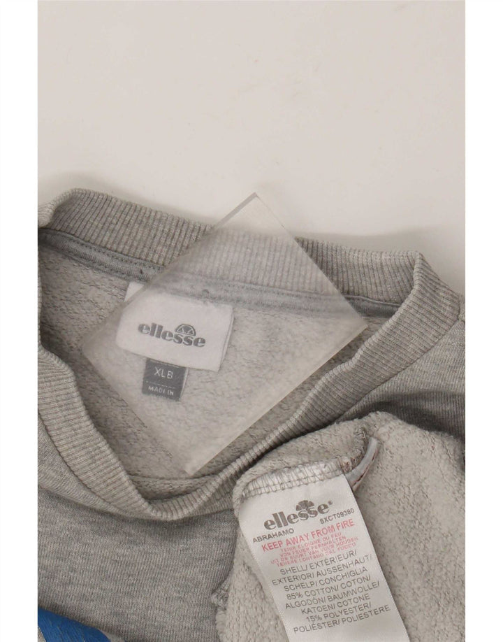 Ellesse Boys Graphic Sweatshirt Jumper 13-14 Years XL Grey Cotton
