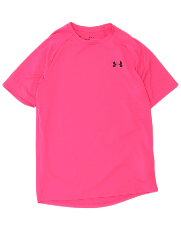 Under Armour Mens T-Shirt Top Small Pink Polyester