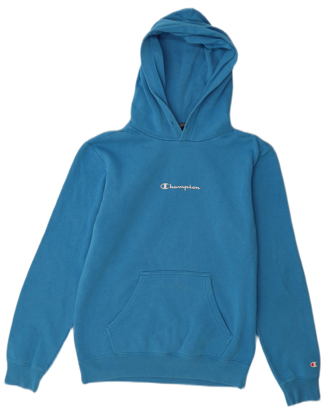 CHAMPION Mens Hoodie Jumper Small Blue Cotton