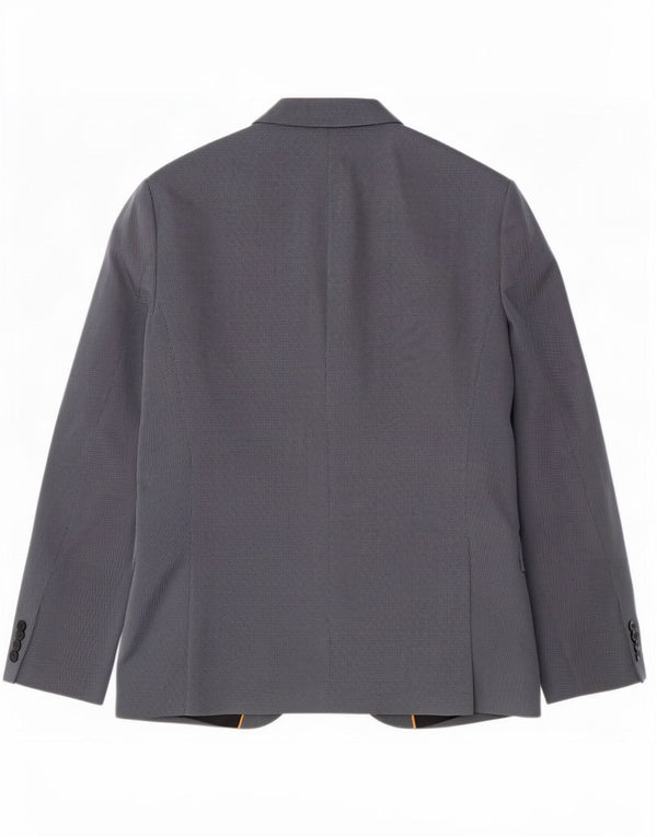 Zara Mens 1 Button Blazer Jacket EU 52 Large Blue Polyester