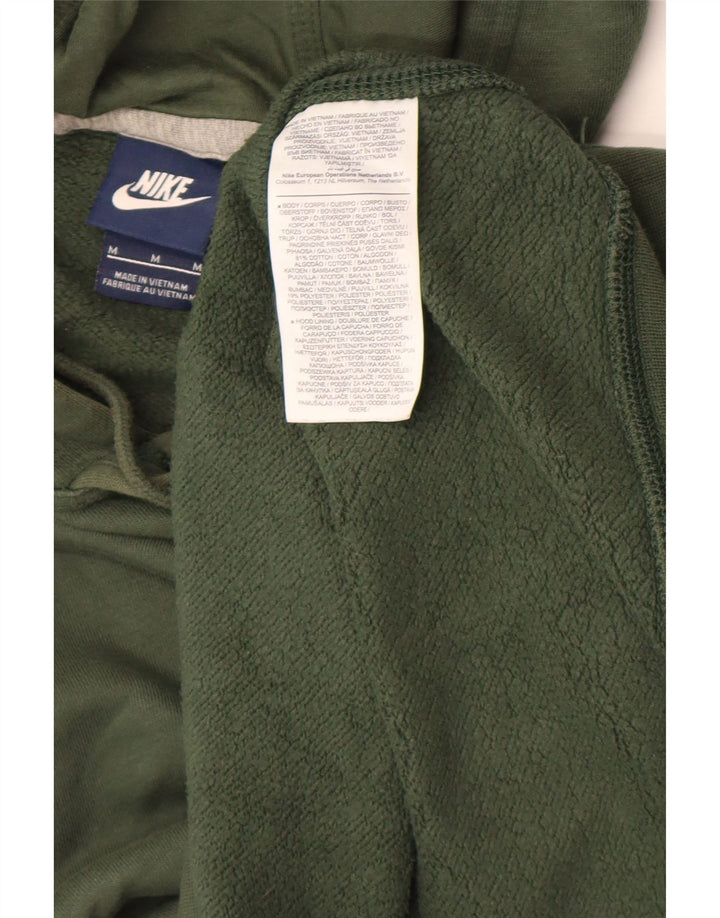 Nike Mens Hoodie Jumper Medium Green Cotton