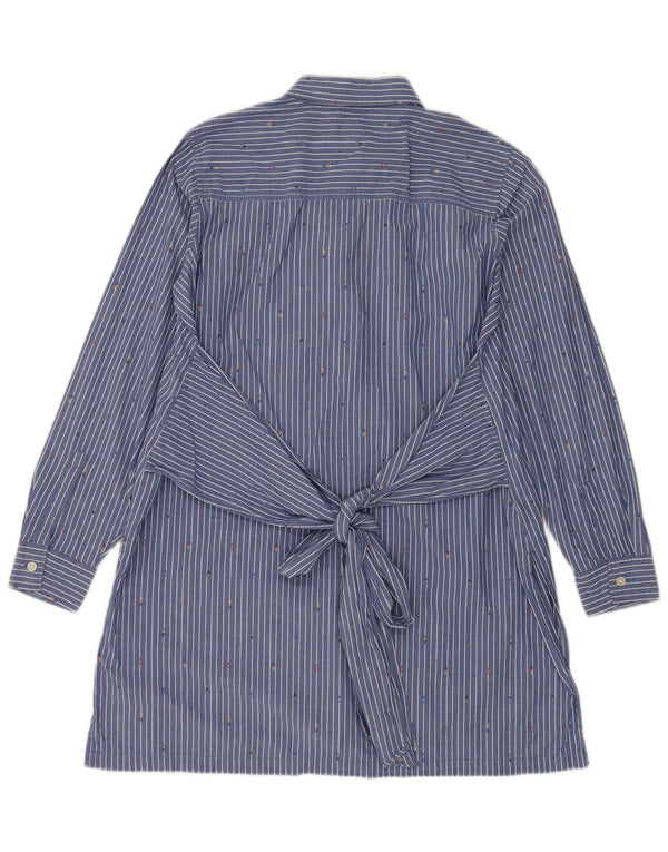 GAP Womens Shirt Dress UK 14 Medium Blue Pinstripe Cotton