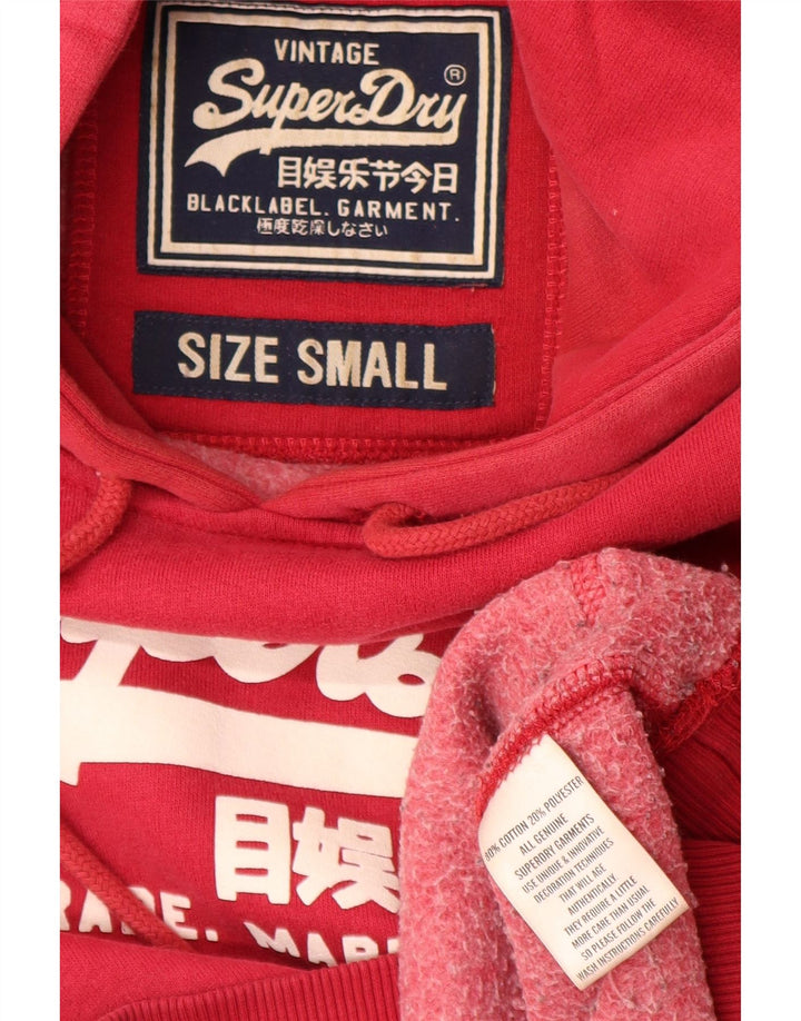 Superdry Mens Graphic Hoodie Jumper Small Red Cotton