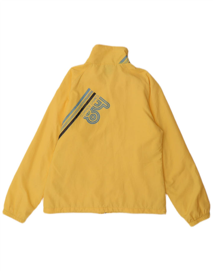 NIKE Womens Graphic Rain Jacket UK 12 Medium Yellow Nylon