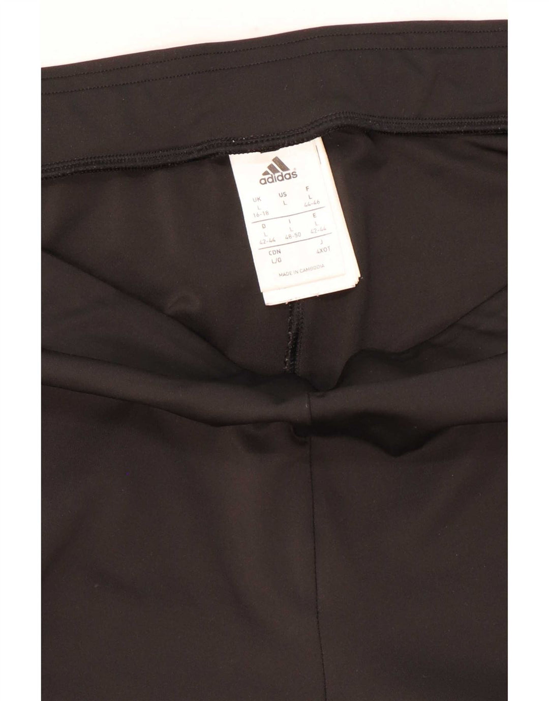 Adidas Womens Capri Leggings UK 16/18 Large Black Colourblock Polyester